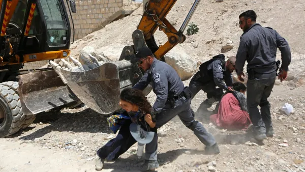 Israel says West Bank village Khan al-Ahmar was built without a permit and plans to demolish it (Twitter)