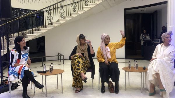 Panel discussion: Jasmine Bager, Amani Al-Khatahtbeh, Mariah Idrissi and Arwa Al-Ammari (Twitter)