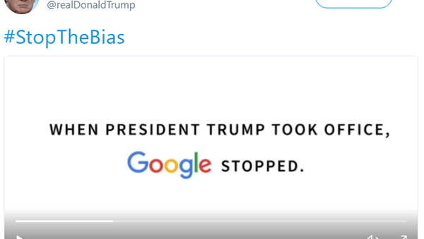 Trump posted a video claiming the search engine was used to promote the State of the Union (SOTU) address on the homepage, however, they stopped doing it since Trump took the office.
