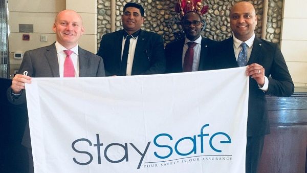 Richard Higgins of Stay Safe Hospitality, From MAHD Mohamed Abouzeid Director of Security, Julius Okot-Chono, Director of Engineering, Najam Naseer, Asst. Front Office Manager)