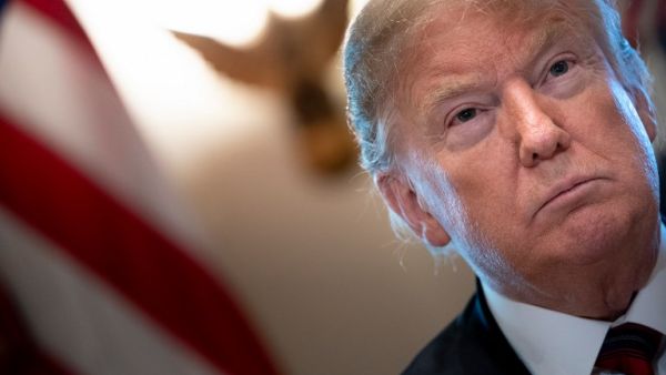 US President Donald Trump listens during a meeting on border security in the Cabinet Room of the White House in Washington, DC. (AFP/ File)