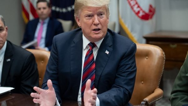 US President Donald Trump speaks during a meeting on drug trafficking on the Southern Border of the US. (SAUL LOEB / AFP)