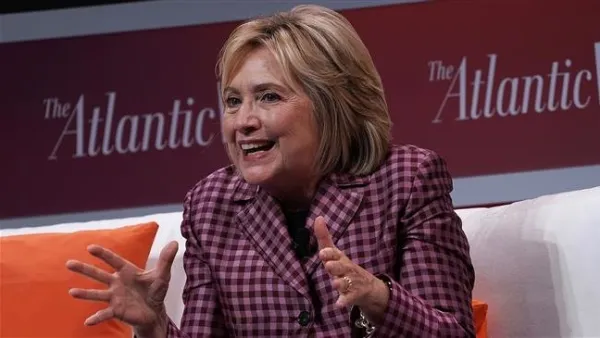 Former US Secretary of State Hillary Clinton participates in a discussion during the 2018 Atlantic Festival October 2, 2018 in Washington, DC. (Photo /AFP)
