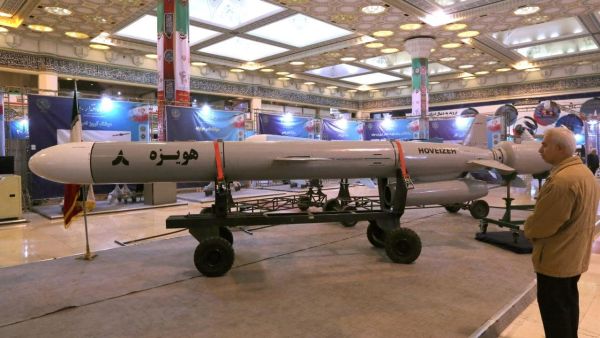 The Hoveizeh cruise missile on display in Tehran on Saturday. (AFP/ File)