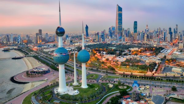 Kuwait Tower City Skyline glowing at night. (Shutterstock/ File Photo)