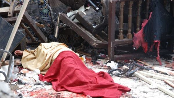 صورة من انفجار في مقهى سياحي بمراكش 2011/ارسيف/أ.ف.ب