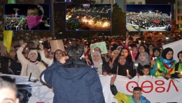 مسيرة شموع وورود شوارع مدينة حسيمة شمال المغرب 