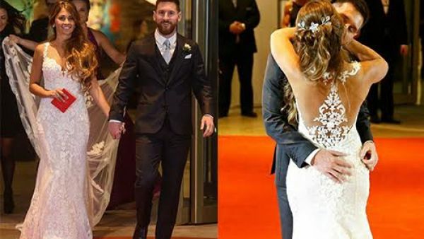 فستان الزفاف المميز الذي أطلت به أنتونيلا حمل توقيع المصممة Rosa Clara