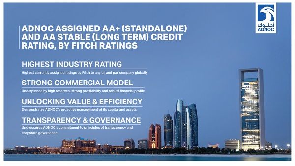Ratings are the highest currently assigned by Fitch to any oil and gas company, globally