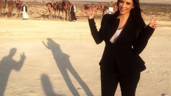 Kim Kardashian in Bahrain (via her Twitter account)