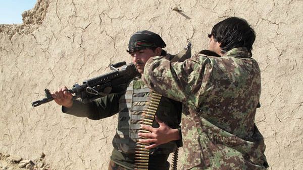 Afghan soldiers in Helmand province in Afghanistan. (AFP/Noor Mohammad)