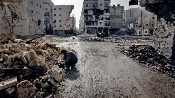 A man is seen in the al-Amirya neighborhood of the city of Aleppo. (AFP/File)