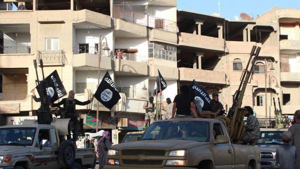 A file photo of Daesh fighters parading through Raqqa. (AFP/File)