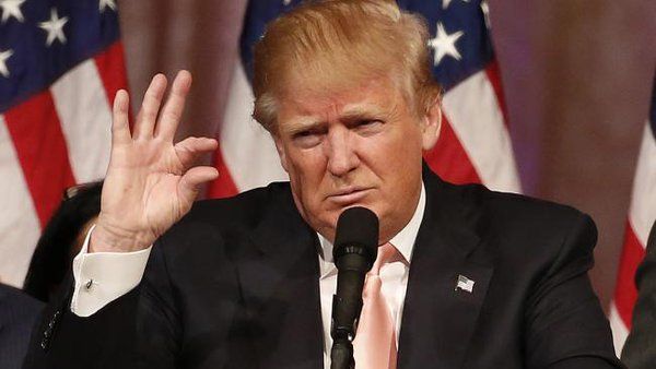 Trump, alluding to something of small size during a speech. (AFP/File)
