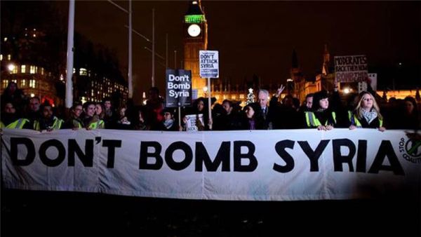 Londoners protest airstrikes in Syria. (AFP/File) Londoners protest airstrikes in Syria. (AFP/File)