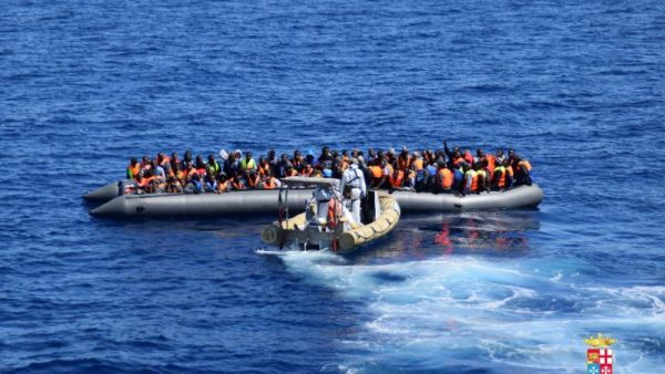 Picture released by the Italian Navy (Marina Militare) shows a rescue operation of refugees. (Courtesy photo/Marina Militare)