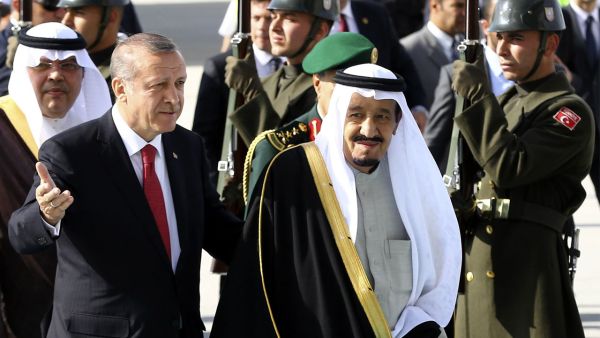 Turkey's President Recep Tayyip Erdogan (L) welcomes Saudi King Salman bin Abdulaziz Al Saud. (AFP/File) Turkey's President Recep Tayyip Erdogan (L) welcomes Saudi King Salman bin Abdulaziz Al Saud. (AFP/File)
