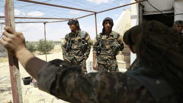 Pentagon officials stressed that the attack on Manbij was being led by the Arab component of the Syrian Democratic Forces and Kurds. (AFP/Delil Souleiman) 