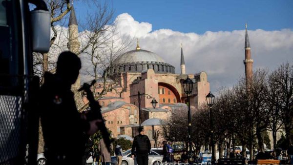 A Turkish riot police officer stands guard two days after the Istanbul attack. (AFP/File)