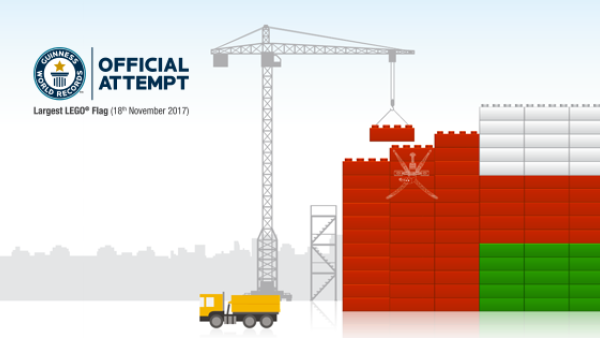 Oman Avenues Mall, in the capital Muscat, will be attempting to create the world’s largest 3D national flag built exclusively from Lego bricks on November 18 (Facebook/Oman Avenues Mall)