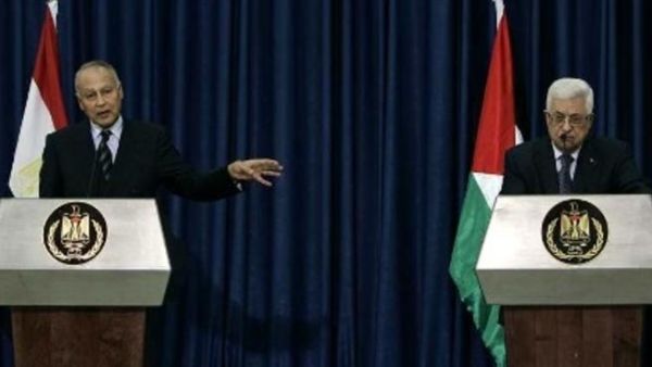 عباس وابو الغيط خلال المؤتمر الصحفي