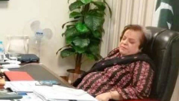 Photo of Pakistan's Human Rights Minister sleeping in office goes viral. (Twitter)