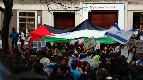 Over 40 societies and 150 academics wrote an official letter urging the administration to stop the event, urging the management to respect the democratic will of SOAS not to provide a platform for representatives of Israeli institutions. (File/Apartheidoffcampus)