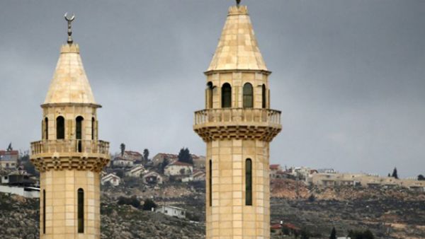 The mosque in the West Bank village of Hawara. (AFP/Jaafar Ashtiyeh)
