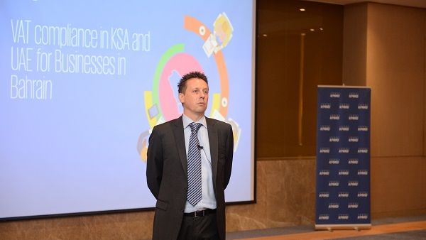 Philippe Norré, Tax Partner and Head of Indirect Taxes at KPMG speaking during the event Philippe Norré, Tax Partner and Head of Indirect Taxes at KPMG speaking during the event