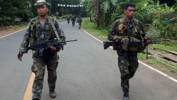 Philippine soldiers on patrol in Basilan Island. (AFP/File)