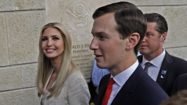US President's daughter Ivanka Trump and her husband Senior White House Advisor Jared Kushner seen during the opening of the US Embassy in Occupied Jerusalem on May 14, 2018. The United States moved its embassy in Israel to Jerusalem after months of global outcry, Palestinian anger and exuberant praise from Israelis over President Donald Trump's decision tossing aside decades of precedent. (Menahem Kahana, AFP/File Photo)