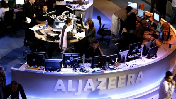 Qatar-based Al-Jazeera satellite channel. (AFP/ Karim Jaafar) 
