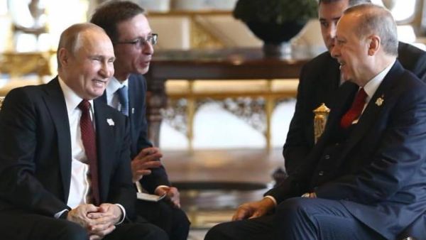  الرئيسان الروسي فلاديمير بوتين والتركي رجب طيب أردوغان