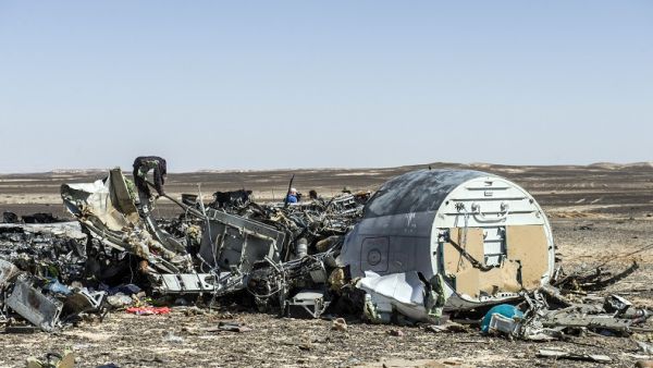 Debris of the Russian passenger jet that crashed shortly after takeoff from Sharm El-Sheik, Egypt. (AFP/File)