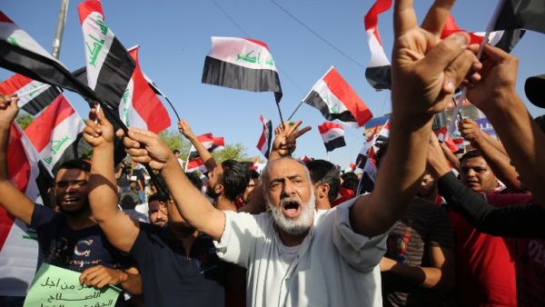 Sadrists rally in Baghdad on July 15 to protest corruption. (AFP/Ahmad al-Rubaye)