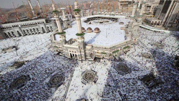 A general view shows pilgrims arriving to perform the afternoon prayer in Mecca's Grand Mosque on October 10, 2013, as more than 2 million Muslims have arrived in Saudi Arabia for the hajj pilgrimage. (Image credit: AFP)