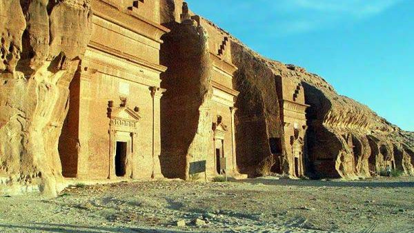 A row of tombs from the al-Khuraymat group, in the archaelogical Nabatean site of Mada'in Saleh. (Wikipedia) A row of tombs from the al-Khuraymat group, in the archaelogical Nabatean site of Mada'in Saleh. (Wikipedia)