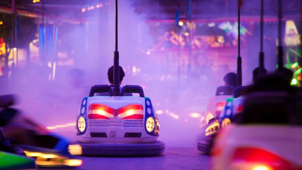 Men at al-Shallal Theme Park relish crashing into other bumper cars, but women come just to experience driving. (Shutterstock)