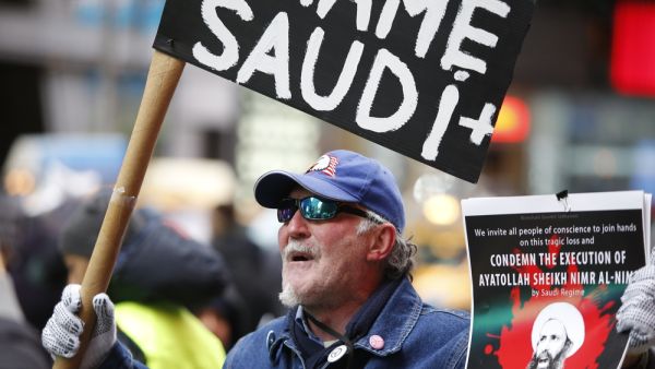 ANUARY 17 2016: Hundreds gathered in Times Square to protest the Saudi government's execution of dissident sheikh Nimr Baqir al-Nimr and demand the release of Sheikh Ibrahim Zakzaky.