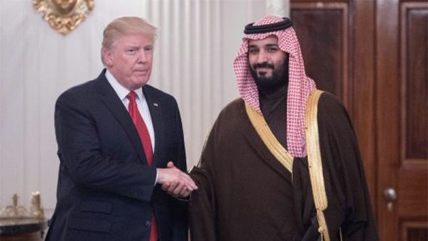 U.S. President Donald Trump shakes hands with Saudi Crown Prince Mohammed bin Salman during his May visit to Saudi Arabia (file photo)