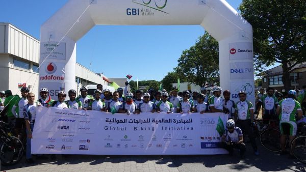 Thirty Saudi Arabian bikers ranked first place in the Global Biking Initiative 2018. (Twitter)