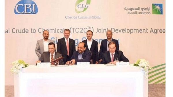 Saudi Aramco has signed a three-party Joint Development Agreement (JDA) to scale up and commercialize Aramco’s thermal crude to chemicals (TC2C) technology.
Saudi Aramco has signed a three-party Joint Development Agreement (JDA) to scale up and commercialize Aramco’s thermal crude to chemicals (TC2C) technology.