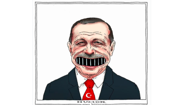 A satirical image of Turkish President Recep Tayyip Erdogan by political cartoonist Joep Bertrams. (image credit: twitter/Joep Bertrams) A satirical image of Turkish President Recep Tayyip Erdogan by political cartoonist Joep Bertrams. (image credit: twitter/Joep Bertrams)
