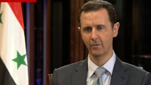 Assad pictured during a previous interview with the BBC (Youtube / BBC)