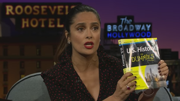 Salma and Trump don't exactly see eye to eye. (YouTube)