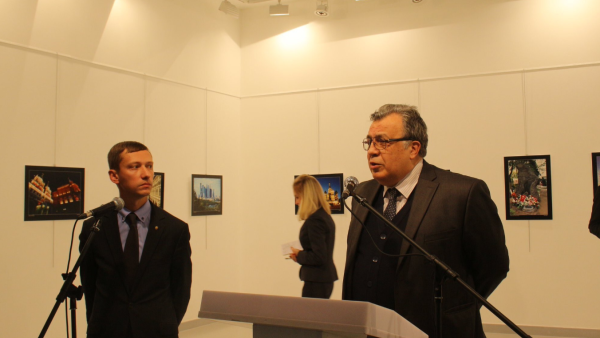 The Russian ambassador was assassinated at an art gallery in the Turkish capital. (Twitter) The Russian ambassador was assassinated at an art gallery in the Turkish capital. (Twitter)