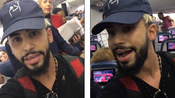 YouTuber Adam Saleh was escorted off a Delta flight from London to New York. (Screenshot)
