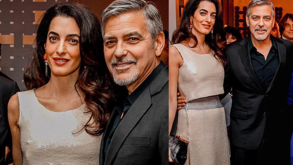 At the event in Davos, Amal was wearing a £9,875 Chanel dress, enough to rebuild an entire Yazidi village. (File photo)