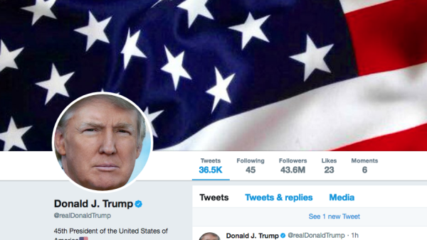 President Donald Trump's Twitter page