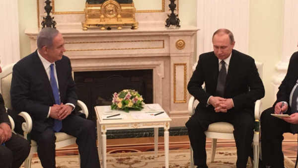 Netanyahu and Putin in Moscow on Thursday. (photo: Twitter/@IsraeliPM) 